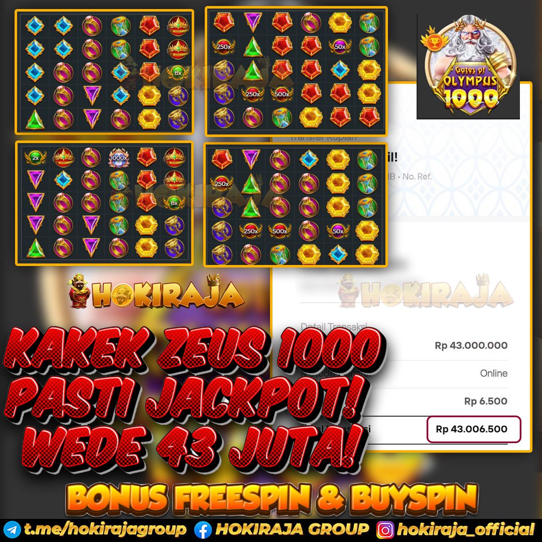 HOKIRAJA SLOT GATES OF OLYMPUS 1000 RP 43.000.000 ID : SUP***